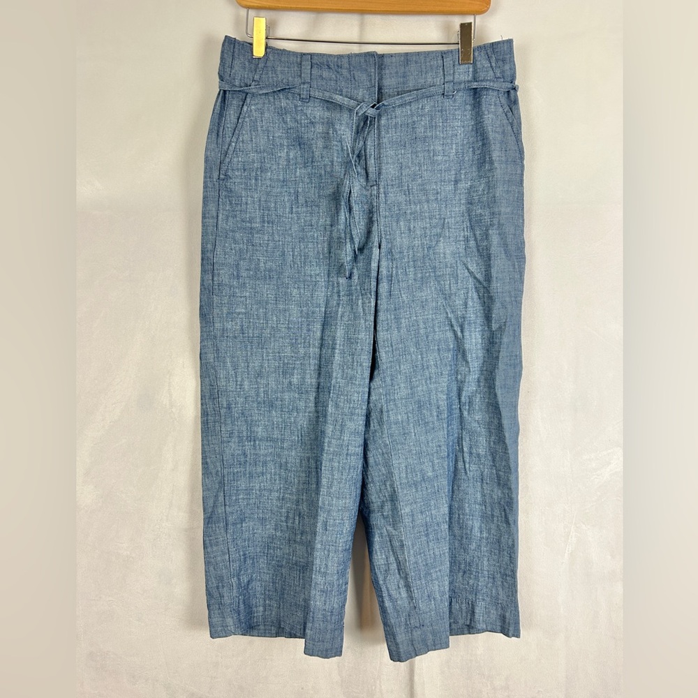 REITMAN'S Cotton Relaxed Fit Cropped Trouser Blue Women's Size 8p Coastal